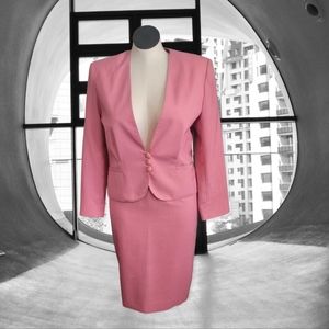 Vintage 80s Pink Skirt Suit